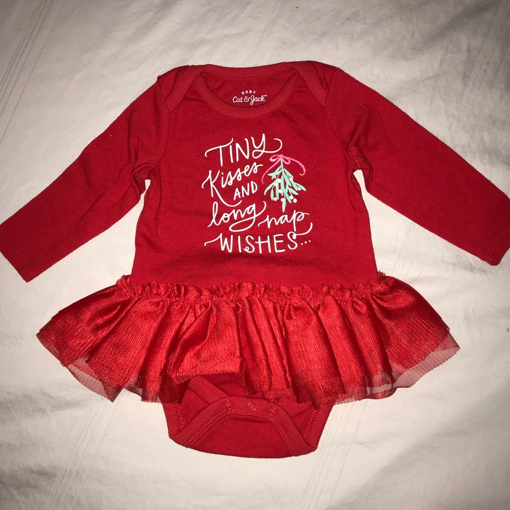 Cat & Jack XMas onesie with tutu